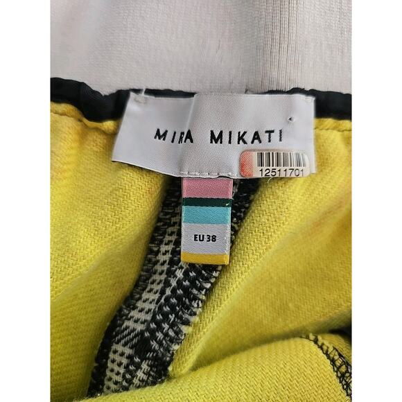 Mira Mikati Black / Cream Plaid Printed Wide Leg Pants Size 38 EU 8 US - Picture 7 of 7